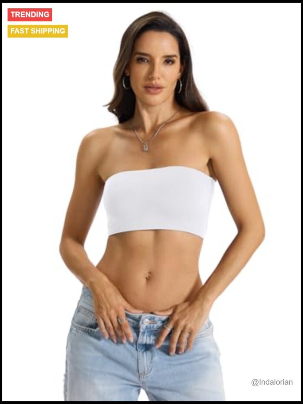 Double Lined Strapless Tube Top Crop Tank Non-Padded Bandeau Going Out - Picture 2 of 7